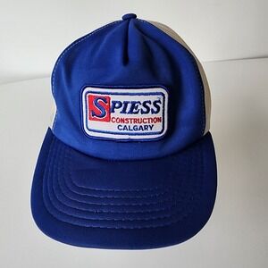Vintage Spiess Construction Calgary Baseball Cap Trucker Hat Mesh Snapback 80s
